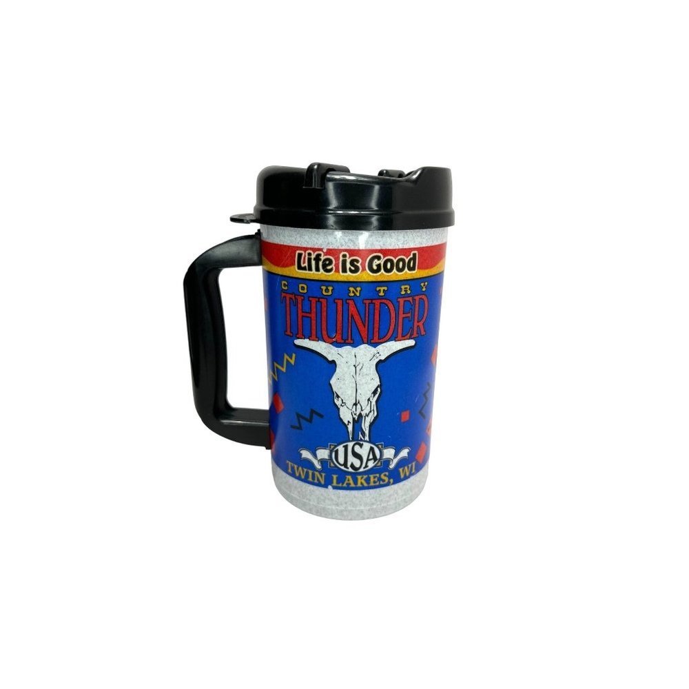 Country Thunder Vintage Insulated Travel Tumbler Life Is Good Whirley Thermo Mug